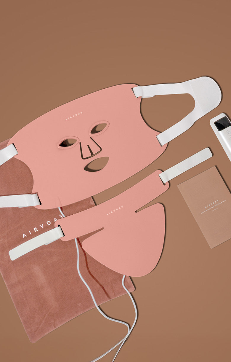 Bright On LED Mask For Face & Neck - Peach